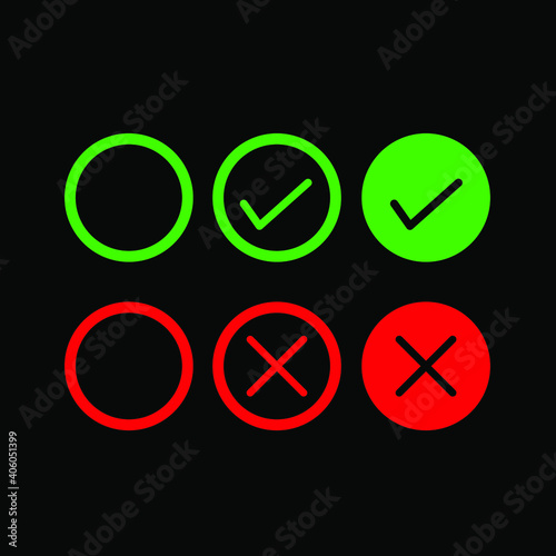 Set of yes and no icon
