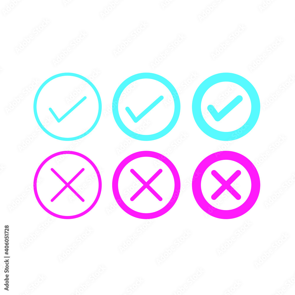 Set of yes and no icon
Set of yes and no icon