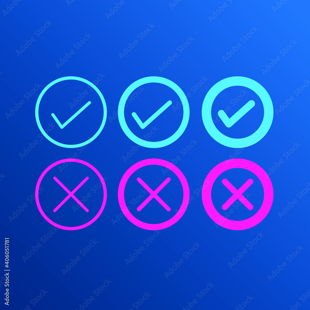 Set of yes and no icon
Set of yes and no icon