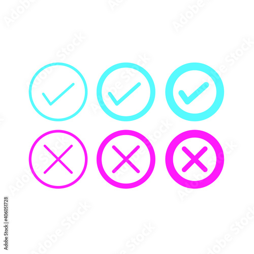 Set of yes and no icon
