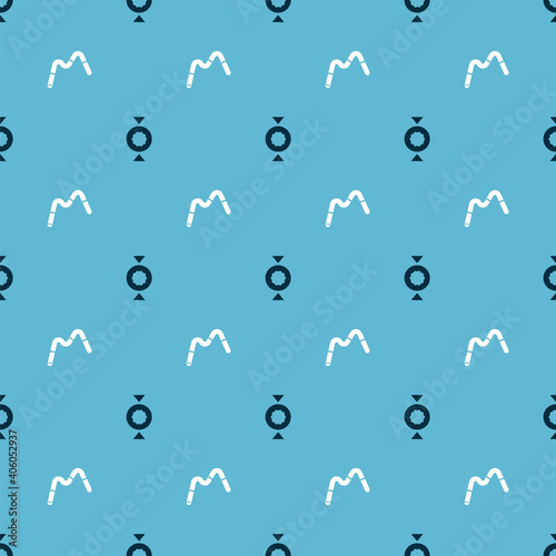 Set Candy and Jelly worms candy on seamless pattern. Vector.