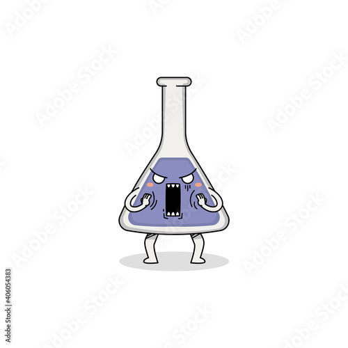 Cute Flask Cartoon Character Shocker