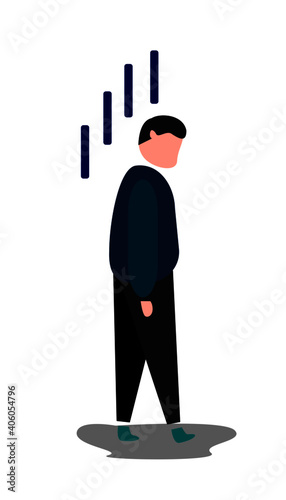 illustration from a man who looked exhausted, tired people, simple