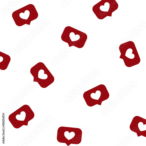 Hand drawn seamless vector pattern with love social media signs. Romantic background for Valentine’s Day. Love and romance symbol.