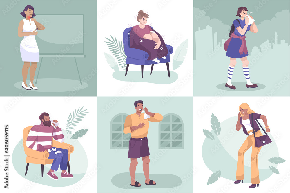 Colds Symptoms Design Concept Colds Symptoms Design Concept