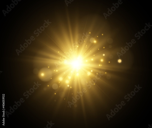 Wallpaper Mural Bright beautiful star.Vector illustration of a light effect on a transparent background.	
 Torontodigital.ca