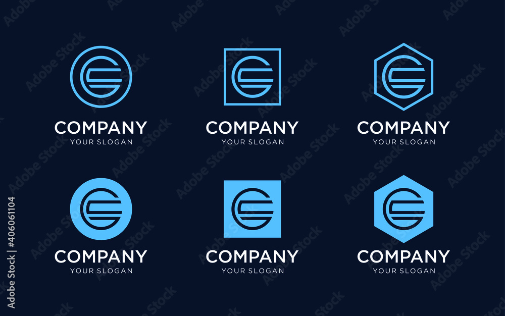 Initials cs monogram logo design template Initials cs monogram logo design template