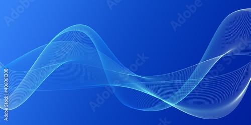  Abstract wave element for design. Digital frequency track equalizer. Stylized line art background. Colorful shiny wave with lines created using blend tool. Curved wavy line, smooth stripe 