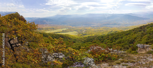 The mountainous area is an area for recreation and travel on a Sunny summer day.