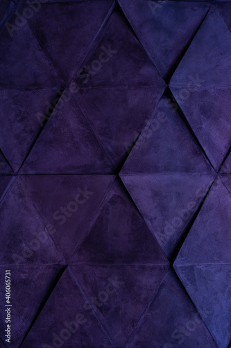 Structural background of lines, illuminated in purple. Conceptual modern loft interior design