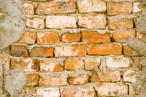 Old brick wall background close-up