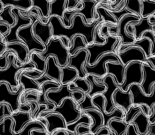 Beautiful abstract decorative vector seamless background with many interlaced curling lines