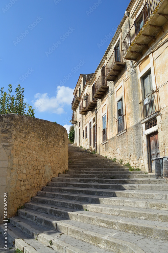 Small Alley of Modica, Ragusa, Sicily, Italy, Europe, World Heritage Site