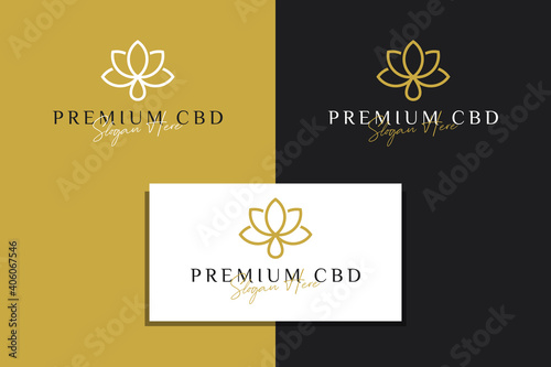 Marijuana cannabis cbd logo premium vector