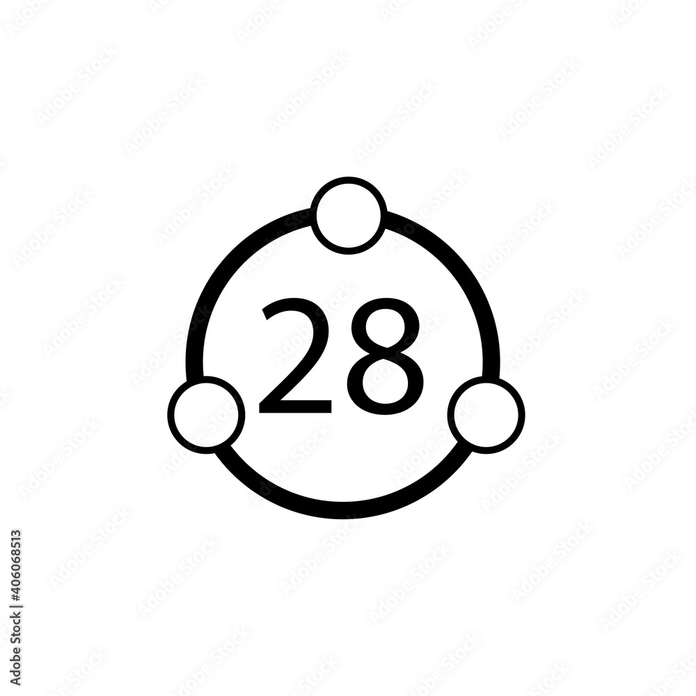 Circle and circles and number twenty eight inside sign eps ten Circle and circles and number twenty eight inside sign eps ten