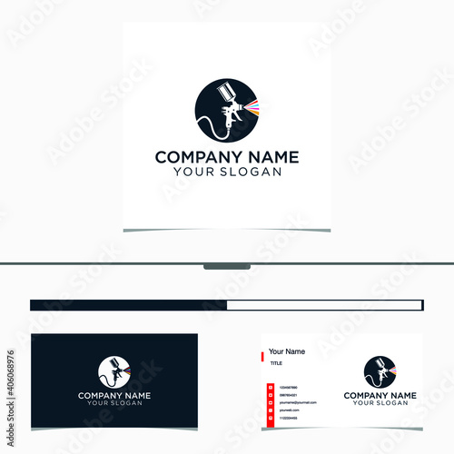 Spray gun painting logo and business card