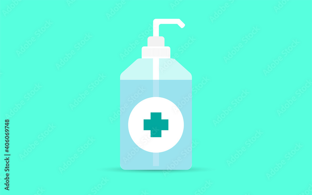 Vector illustration of hand sanitizer pump bottle, covid 19 corona virus prevention illustration in flat style design eps 10. Vector illustration of hand sanitizer pump bottle, covid 19 corona virus prevention illustration in flat style design eps 10.