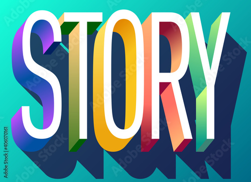 Colorful illustration of "Story" word