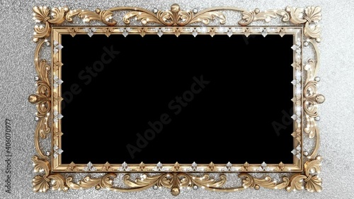 Frame Golden Silver Alpha Channel Looped Video