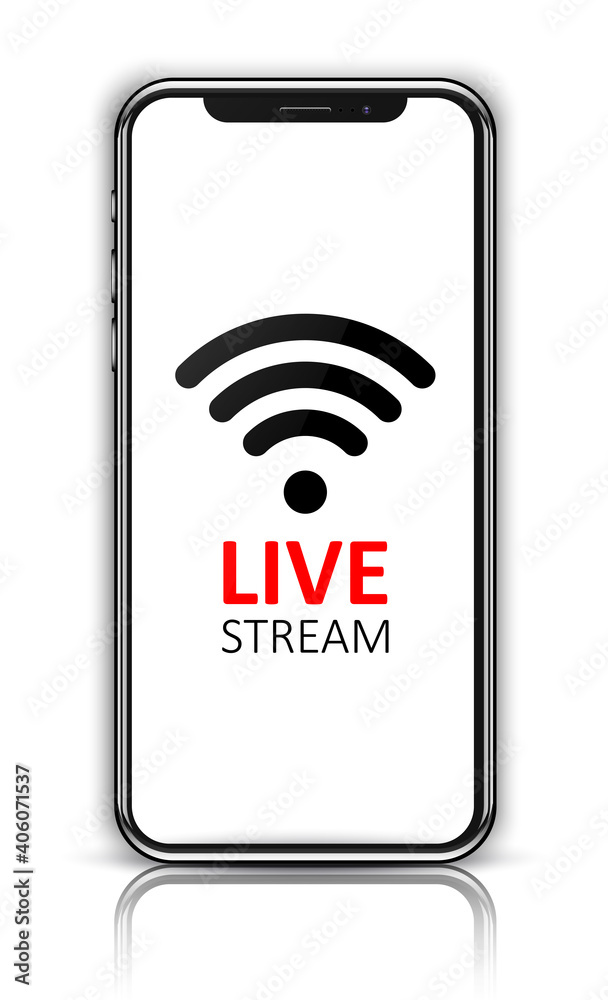 Live stream. Smartphone. Stock vector illustration. Live stream. Smartphone. Stock vector illustration.