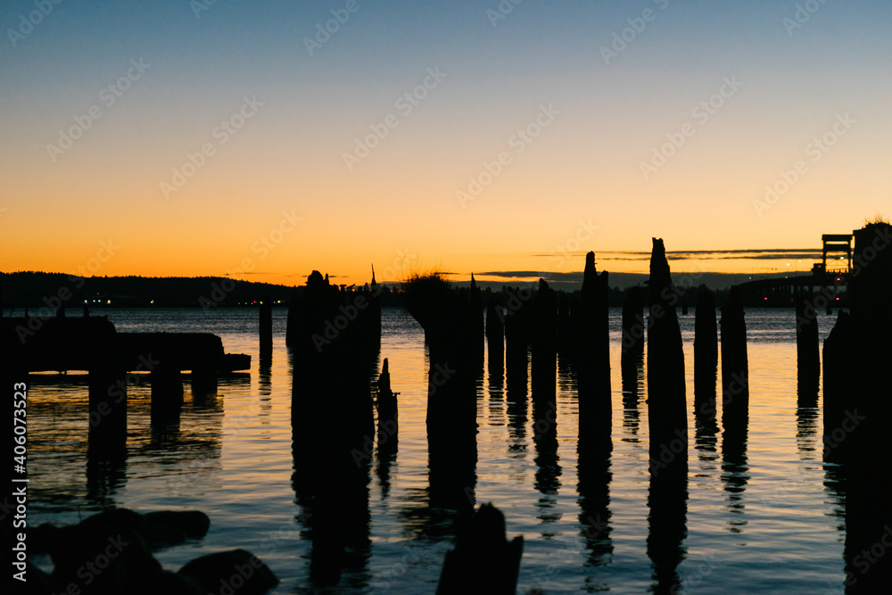 sunset on the pier