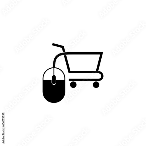 Online shopping cart icon isolated on white background © sljubisa