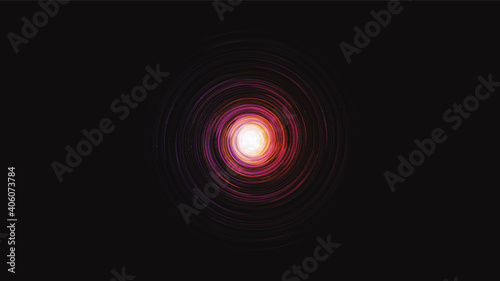 Dark Pink Black hole on Galaxy background with Milky Way spiral,Universe and starry concept desig,vector