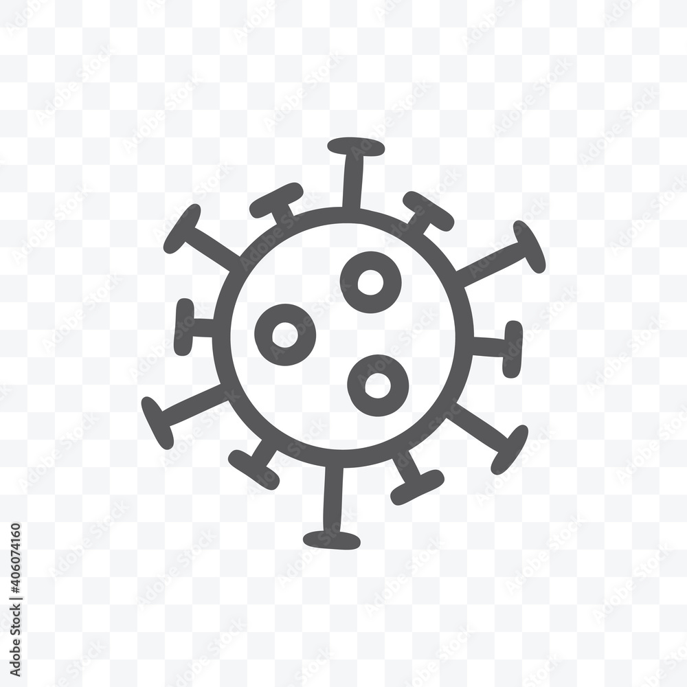 Corona virus icon vector illustration isolated on transparent background. Corona virus icon vector illustration isolated on transparent background.