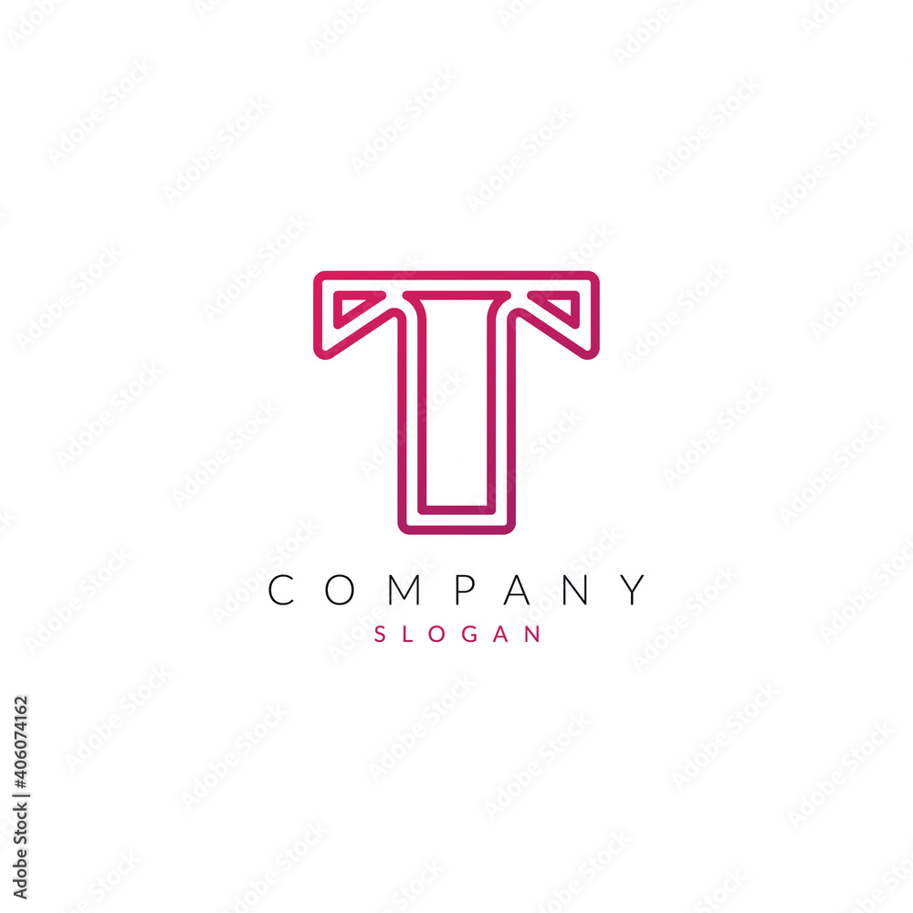 Creative, minimal and Modern T Letter logo Icon vector element Shape.