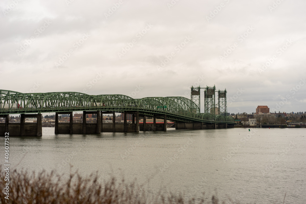 Green Steel Bridge in Portland Oregon 