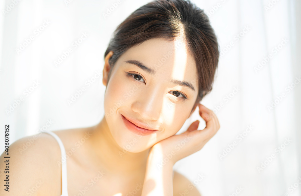 Portrait of young asian girl under the sun Portrait of young asian girl under the sun