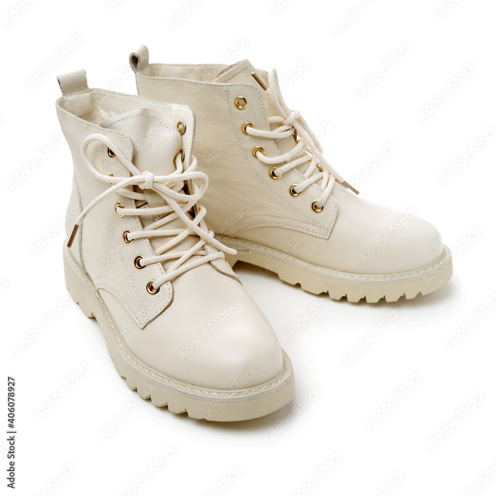 women's boots on white background women's boots on white background