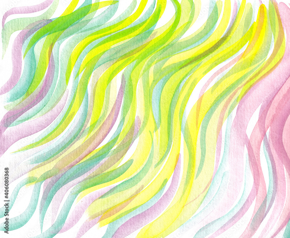 Hand drawn watercolor abstract multicolor background stroke