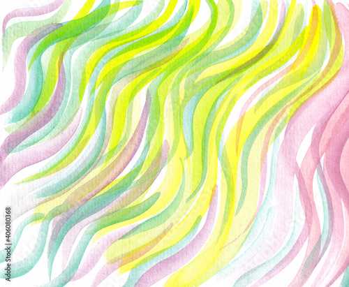 Hand drawn watercolor abstract multicolor background stroke