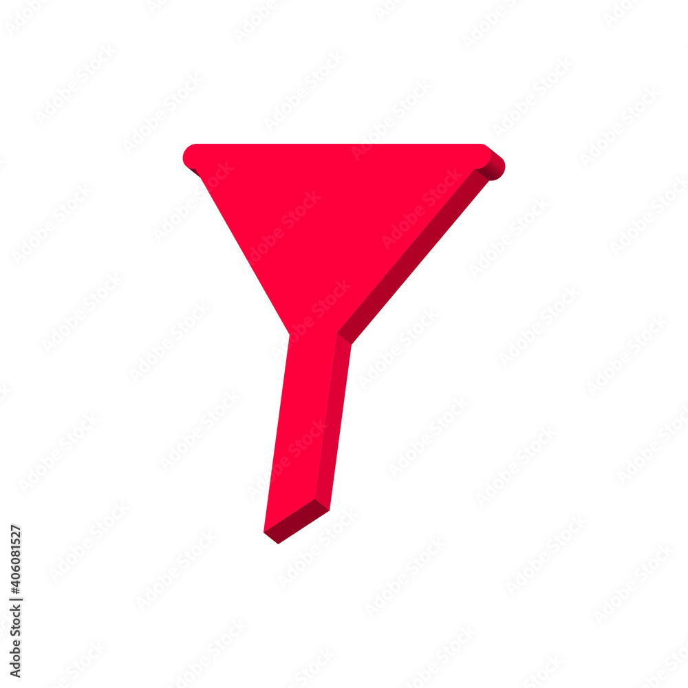 Pink water funnel on a white background 3d, vector Pink water funnel on a white background 3d, vector