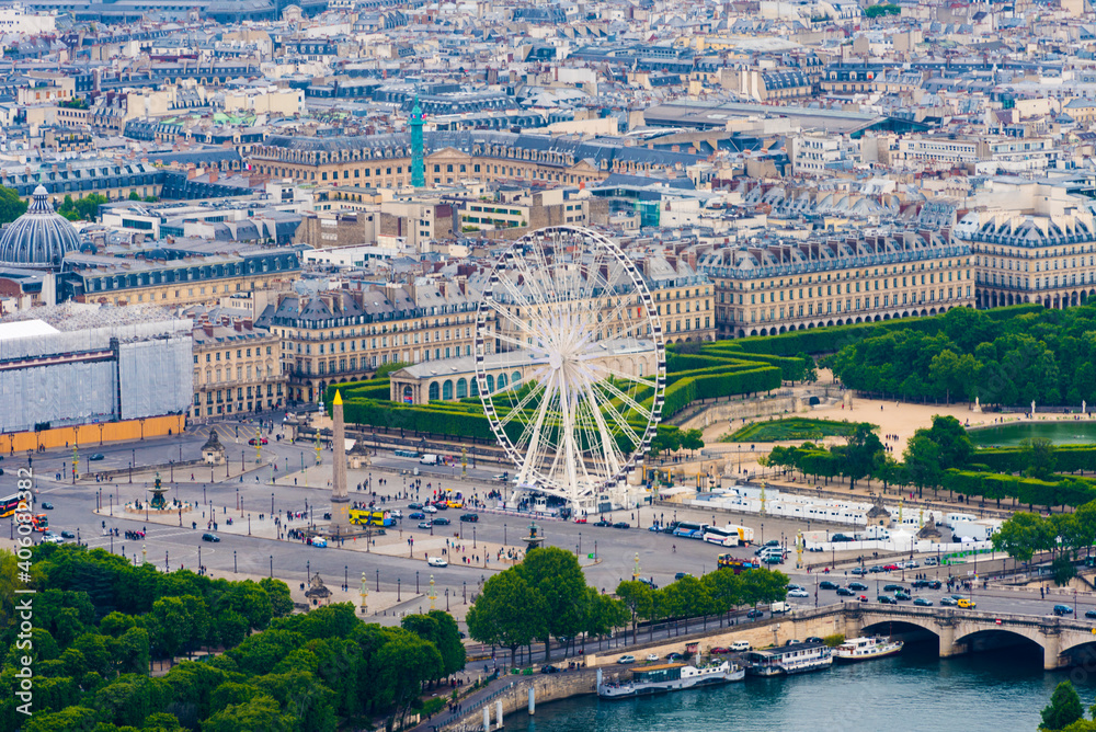 Beautiful aerial view on Paris City Center.