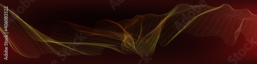 Panorama Electronic Sound wave Background,earthquake wave diagram concept,design for music studio and science,Vector Illustration.