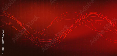 Line Digital Sound Wave Low and Hight richter scale on Red Background,technology and earthquake wave diagram concept,design for music studio and science,Vector Illustration.