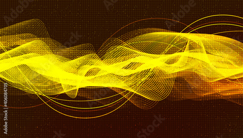 Light Gold Digital Sound Wave Technology and earthquake wave concept,design for music studio and science,Vector Illustration.