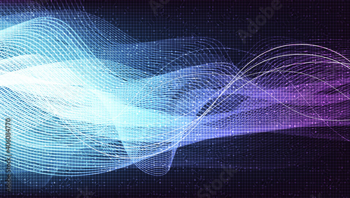 Light Violet Digital Sound Wave with on Ultra Violet Background,technology and earthquake wave concept,design for music industry,Vector,Illustration.
