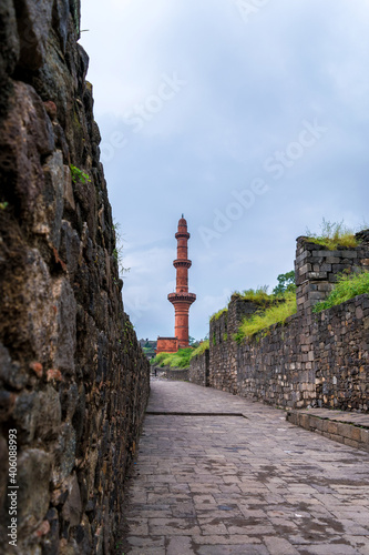 Chand Minar at Daulatabad fort in Maharashtra, India. photo