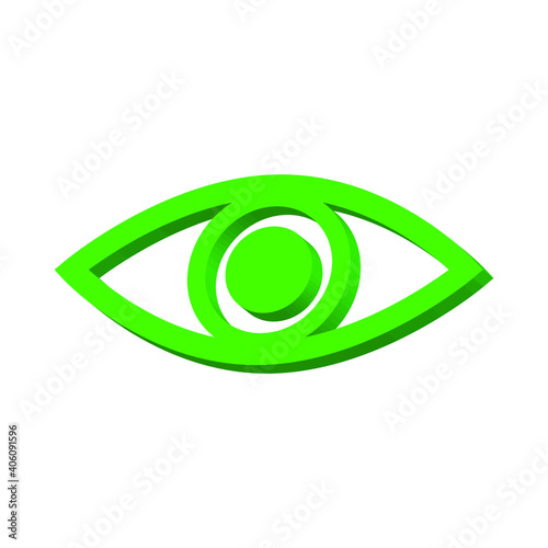 Green eye on a white background 3d  vector