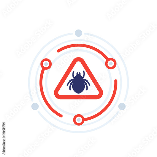 computer bug or malware vector icon