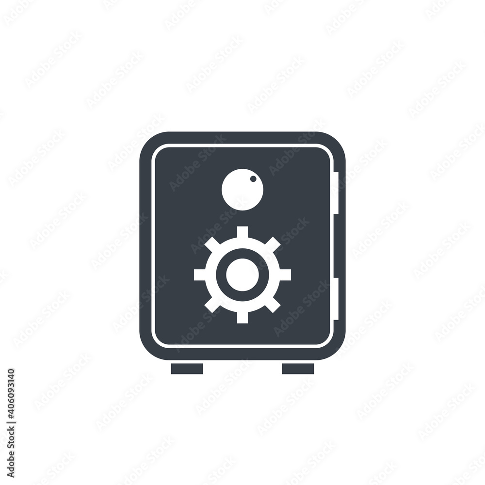 safe vector icon on white safe vector icon on white