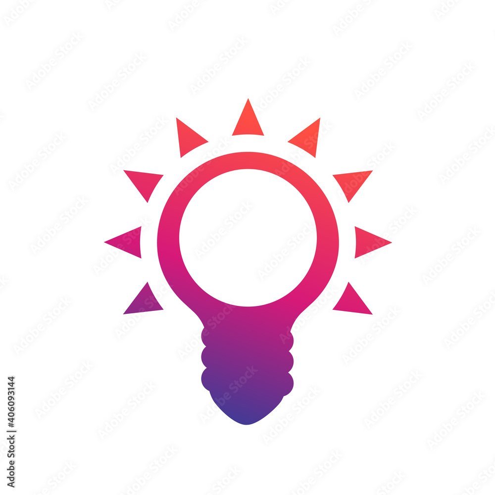 Shining light bulb icon isolated on white Shining light bulb icon isolated on white