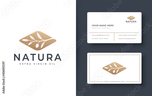 olive branch logo and business card design