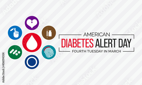 Vector illustration on the theme of Diabetes Alert Day, is a one-day wake-up call that focuses on the seriousness of diabetes and the importance of understanding your risk. observed each year in March