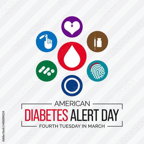 Vector illustration on the theme of Diabetes Alert Day, is a one-day wake-up call that focuses on the seriousness of diabetes and the importance of understanding your risk. observed each year in March