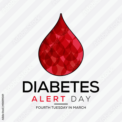 Vector illustration on the theme of Diabetes Alert Day, is a one-day wake-up call that focuses on the seriousness of diabetes and the importance of understanding your risk. observed each year in March