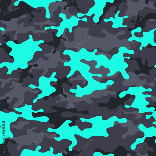 Camouflage seamless pattern modern style. Abstract camo with spots for hipsters in urban style. Print on fabric.Vector illustration